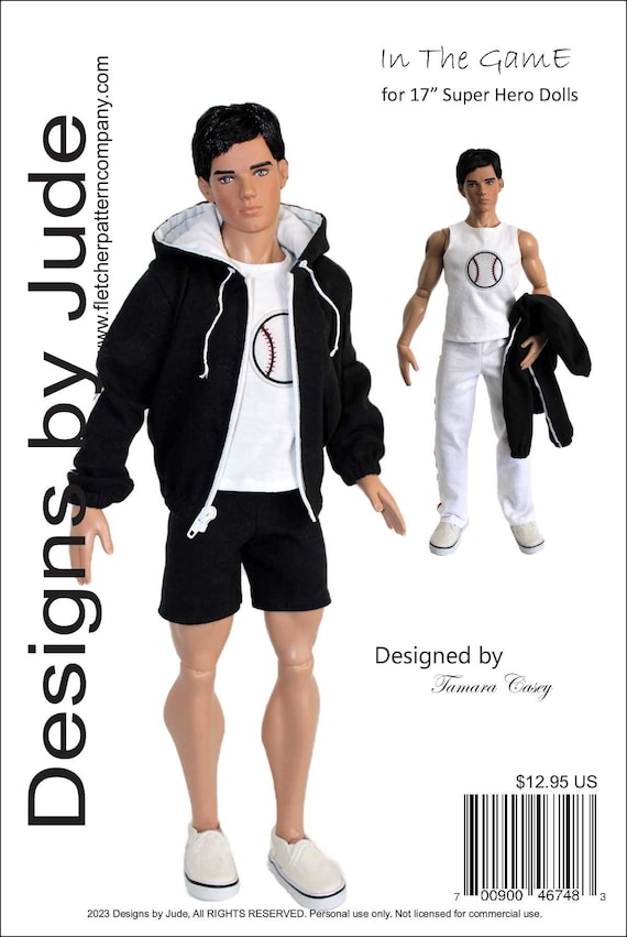 PDF in the Game Doll Clothes Sewing Pattern for 17 Super Hero Jacob Black Doll Tonner Etsy