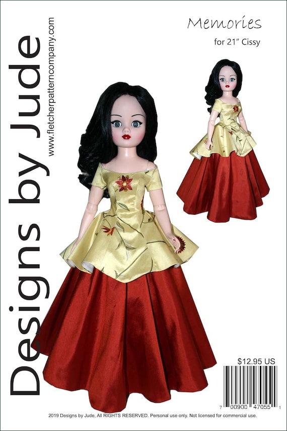 Memories Dress Doll Clothes Sewing Pattern for 22/" American Model Tonner