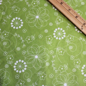 Kimberbell Basics Doodles Green Cotton Quilting Fabric