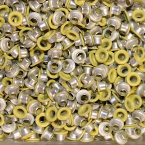 1/8 inch Yellow thru Orange Round Aluminum Eyelets for cards, tags, crafts and embellishments