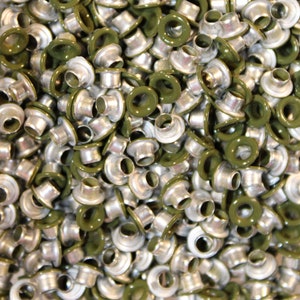 1/8 inch Green Round Aluminum Eyelets for cards, tags, crafts and embellishments