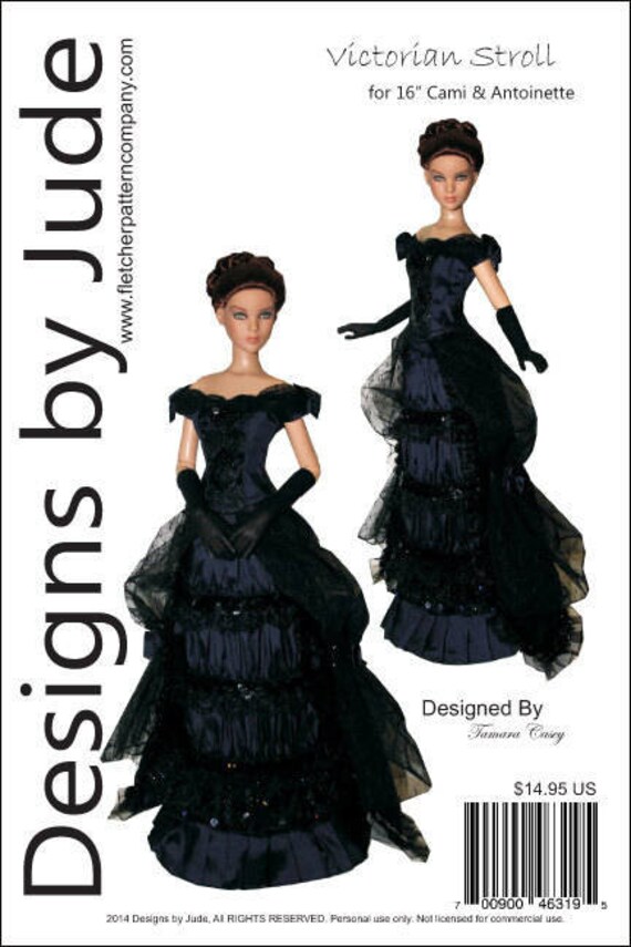 Victorian Stroll Doll Clothes Sewing Pattern for 16" Deja Vu Dolls Tonner 