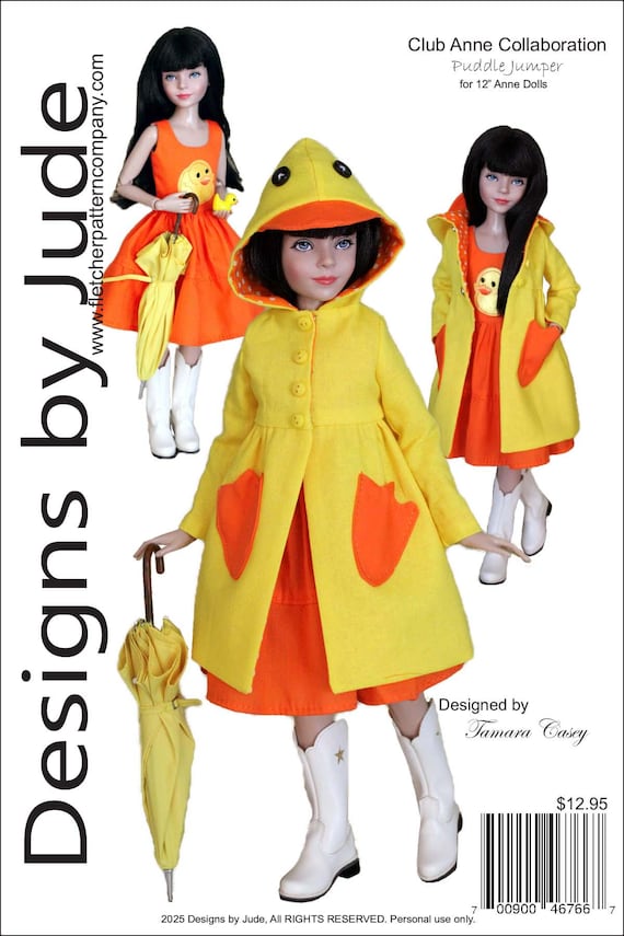 Puddle Jumper Doll Clothes Sewing Pattern for 12