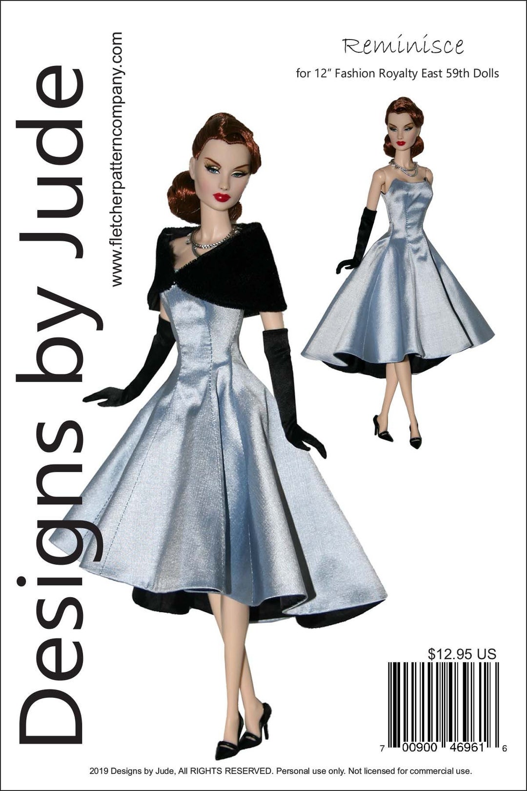 Reminisce Doll Clothes Sewing Pattern for 12 Fashion Royalty East 59th ...