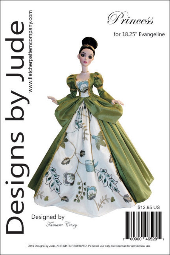 Princess Gown Doll Clothes Sewing Pattern for 18.25" Evangeline Ghastly  Dolls Tonner - Etsy
