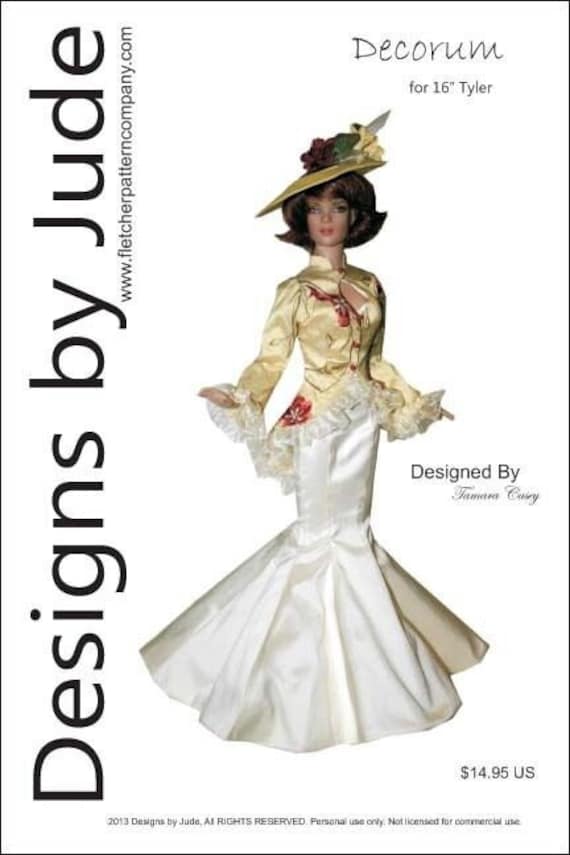 Decorum Doll Clothes Sewing Pattern for 16" Tyler Wentworth Dolls Tonner -  Etsy