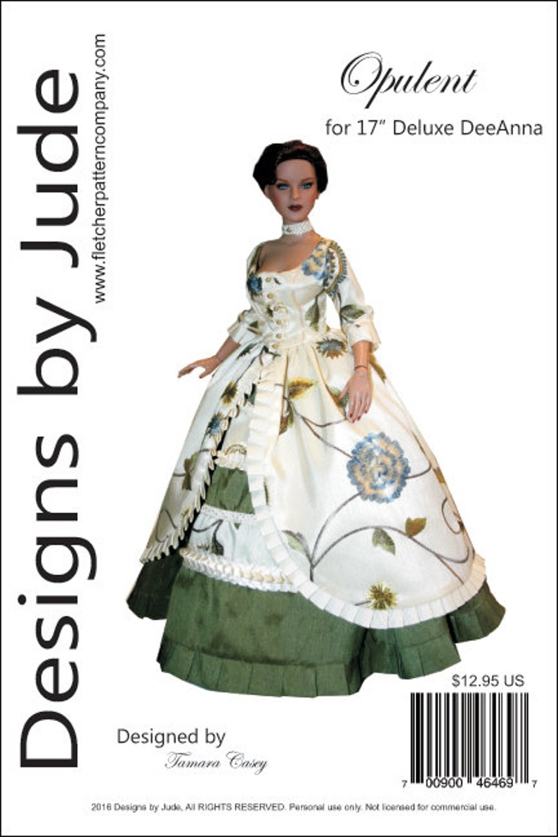 Regency Doll Clothes Sewing Pattern for 17/" Super Deluxe DeeAnna Tonner