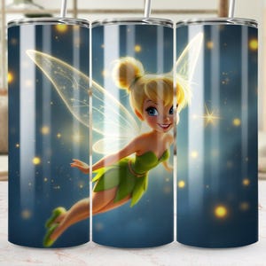 Disney Tinkerbell Digital Tumbler Design Straight and Tapered Tumblers PNG File Fairy Fantasy Art Sublimation