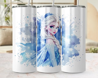 Elsa Frozen Tumbler Wrap: Snow Queen PNG Design (Digital Download)
