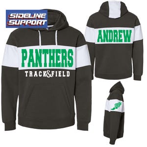 Track Team Team Custom Personalized Unisex Varsity Colorblocked Fleece Hoodie Shirt Perfect Gift - 8644