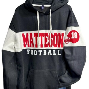 Football Team Custom Personalized Unisex Varsity Colorblocked Fleece Hoodie Shirt Perfect Gift - 8644