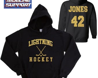 Hockey Team Custom Personalized Glitter Design Unisex Heavy Blend Cotton Gildan Hoodie Shirt Perfect Gift - 5.18500