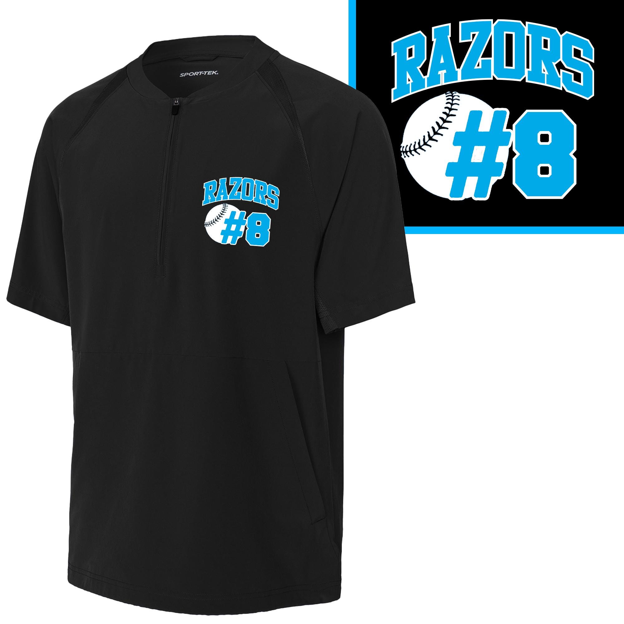Baseball Team Custom Personalized Unisex 1/2-zip Short Sleeve