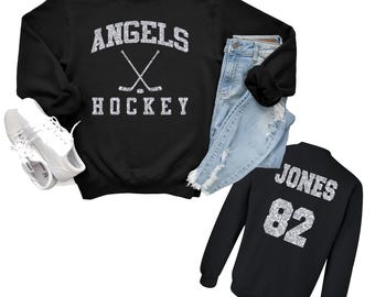 Hockey Team Custom Personalized Glitter Design Unisex Heavy Blend Cotton Gildan Sweatshirt Perfect Gift - 3.18500