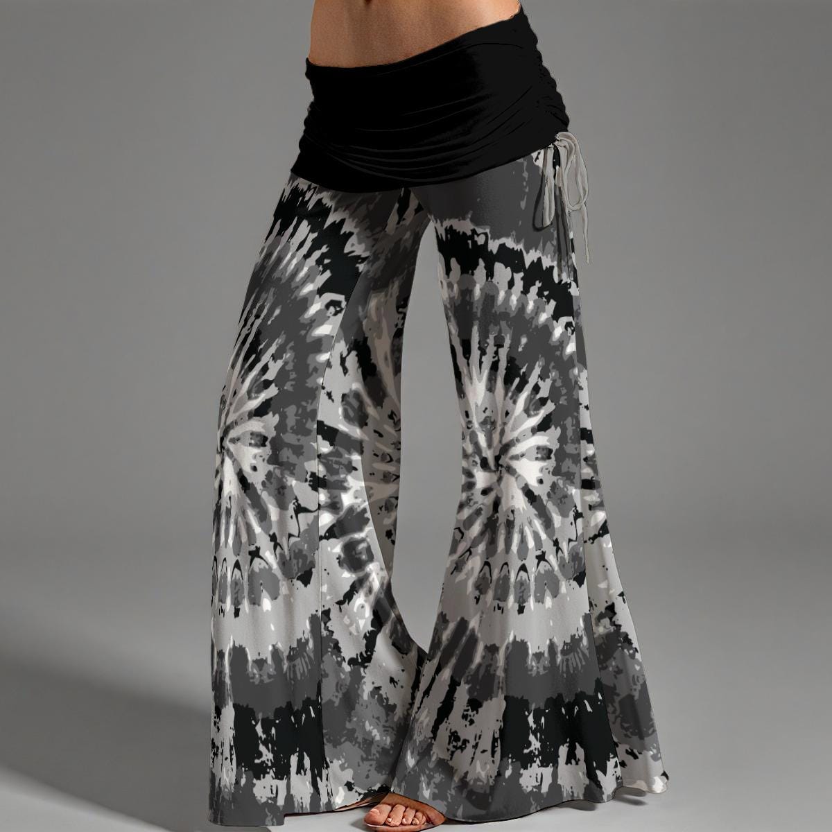 Tie Dye Hippy Fun High Waste Wide Leg Flared Hippie Women's Pants