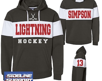 Hockey Team Team Benutzerdefinierte personalisierte Unisex Varsity Colorblocked Fleece Hoodie Shirt Perfektes Geschenk - 8644