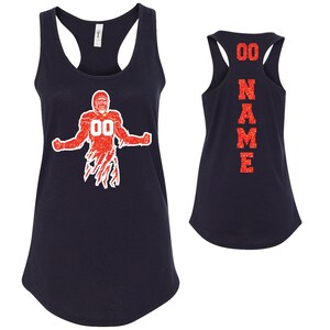 Fußballspieler-Personalisiertes Glitter-Team-Design taillierte Damen Racerback-Tanktops von Next Level - 1533