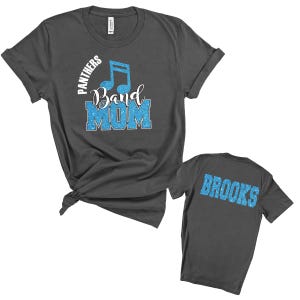 Marching Band Mom Custom Personalized Glitter Design Unisex Soft Jersey Bella Canvas Tee Shirt Great Gift Boujee Band Shirt - 3001