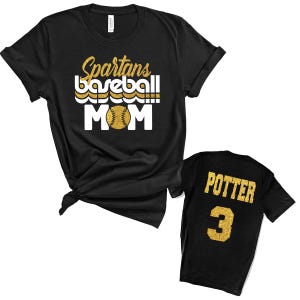 Baseball Team Mom Custom Personalized Glitter Design Unisex Soft Jersey Bella Canvas Tee Shirt Great Gift - Retro.3001