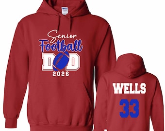 Senior Football Dad Custom Personalized Unisex Heavy Blend Cotton Gildan Hoodie Shirt Perfect Gift - 18500