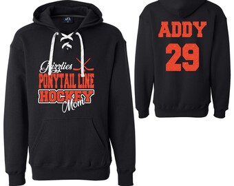 Sweat-shirt à capuche sport unisexe en dentelle avec paillettes personnalisées Hockey Mom par J. America Sweat à capuche Hockey Mama - 8830