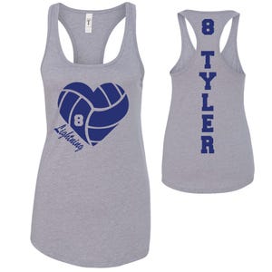 Volleyball Heart Custom Personalized Design Fitted Women's Racerback Tank Tops by Next Level - 1533