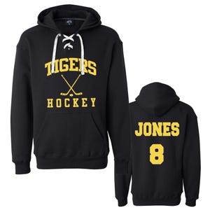 Hockey Team Custom Personalized Unisex Sport Lace Hooded Sweatshirt by J. America Hockey Hoodie - 3.8830
