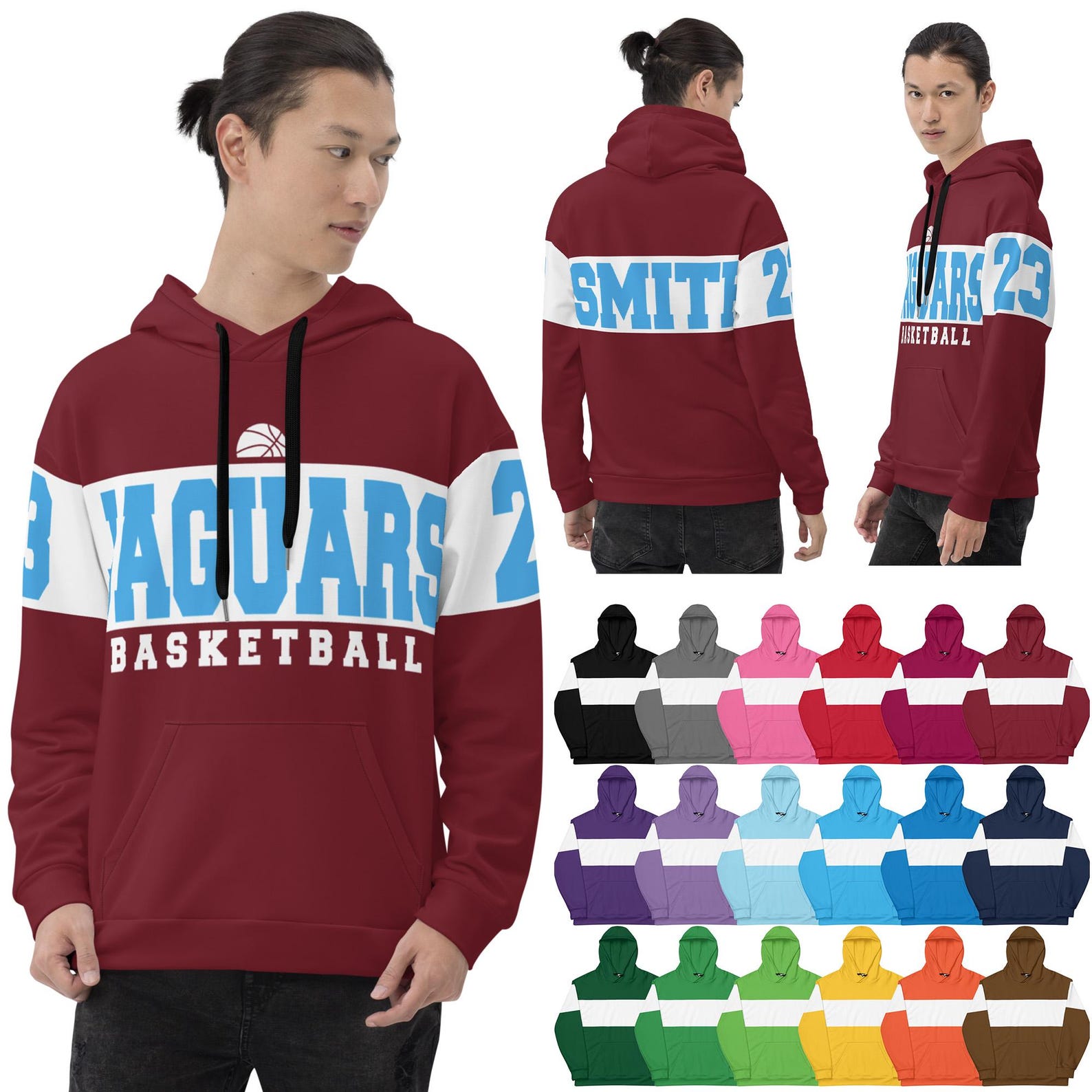 Basketball Team Team Custom Personalized Unisex Varsity Colorblock ...