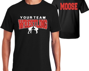 Camiseta unisex de algodón pesado Gildan personalizada del equipo de lucha libre. Ideal como regalo. 2.3001
