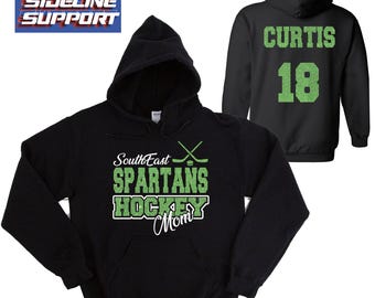 Hockey Team Mom Custom Personalized Glitter Design Unisex Heavy Blend Cotton Gildan Hoodie Shirt Perfect Gift - 101.18500
