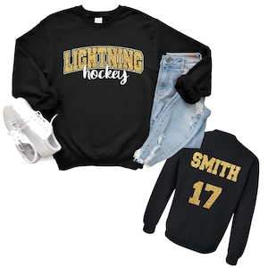 Hockey Team Custom Personalized Glitter Design Unisex Heavy Blend Cotton Gildan Sweatshirt Perfect Gift - 4.18500