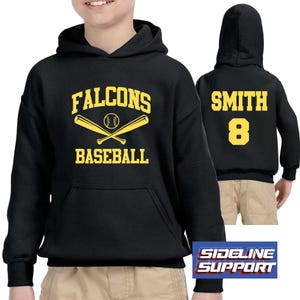 Honkbalteam aangepaste gepersonaliseerde jeugd zware mix katoen Gildan hoodie shirt perfect cadeau - 3.18500