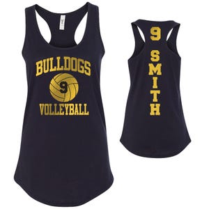 Volleyball Team Custom Personalized Electric Metallic Foil Design Fitted Women's Racerback Tank Tops by Next Level - 1533