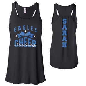 Cheer Team Custom Personalized Glitter Design Flowy Women&#39;s Racerback Tank Tops by Bella + Canvas - 8800