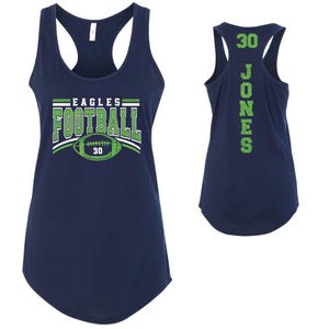 Boujee Football Team Custom Personalized Glitter Team Design Fitted Women&#39;s Racerback Tank Tops by Next Level - 1533