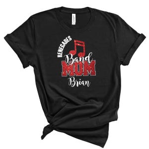 Marching Band Mom Custom Personalized Glitter Design Unisex Soft Jersey Bella Canvas Tee Shirt Great Gift - 3001