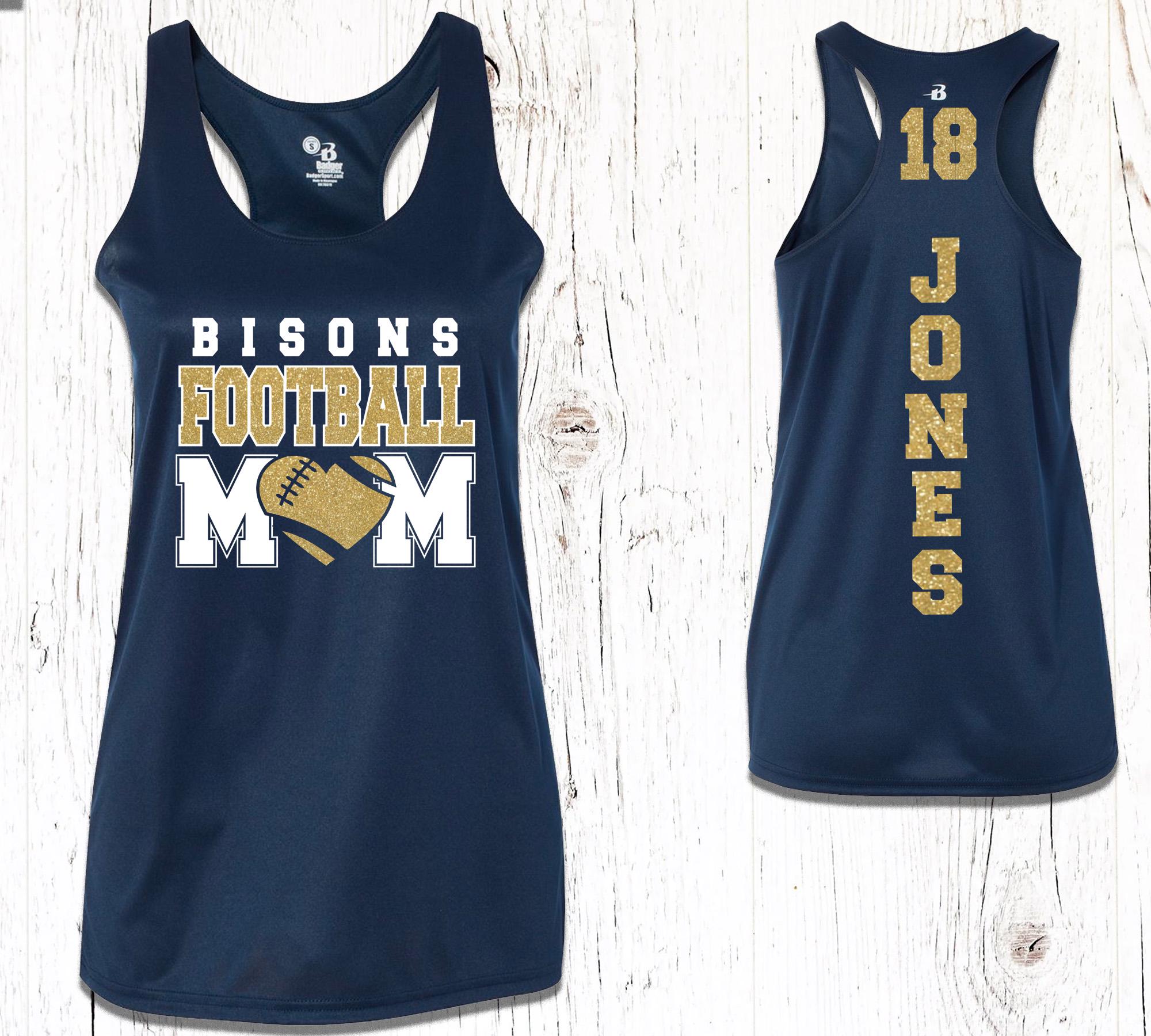 Football Team Mom Custom Personalized Glitter Team Design Dri Fit