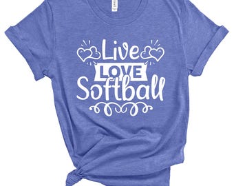 Amazing Tee Live Love Softball Unisex Heather Bella Canvas Soft