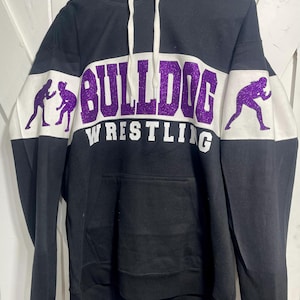 Neue völlig kundenspezifische personalisierte Damen Wrestling Glitter Design Colorblock Varsity Fleece J America Kapuzenpullover Sweatshirt - 8644