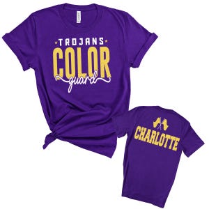 Color Guard Team Custom Personalized Glitter Design Unisex Soft Jersey Bella Canvas Tee Shirt Great Gift - 3001