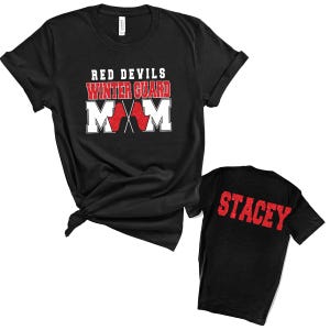 Winter Guard Team Mom Custom Personalized Glitter Design Unisex Soft Jersey Bella Canvas Tee Shirt Great Color Guard Gift - 5.3001