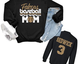 Sudadera unisex de algodón Gildan de mezcla pesada, estilo béisbol retro, personalizada, con diseño de purpurina, ideal como regalo - 18000