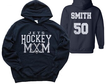 Hockey Team Mom Custom Personalized Glitter Design Unisex Heavy Blend Cotton Gildan Hoodie Shirt Perfect Gift - 2.18500
