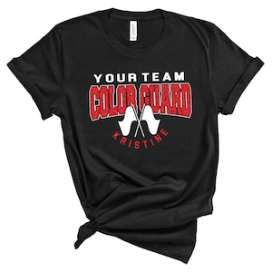 Color Guard Team Custom Personalized Glitter Design Unisex Soft Jersey Bella Canvas Tee Shirt Great Gift - 2.3001