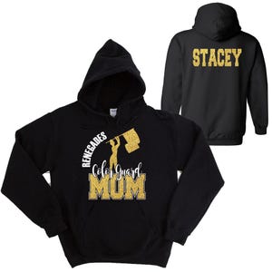 Color Guard Mom Custom Personalized Glitter Design Unisex Heavy Blend Cotton Gildan Hoodie Shirt Perfect Gift Cheerleader - 4.18500