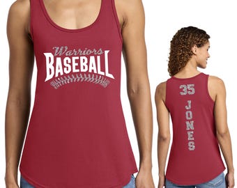 Honkbalteam Custom Gepersonaliseerde Glitter Dames Core Port & Co-tanktop Baseball Mom - LPC54TT