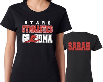 Gymnastiek oma aangepaste gepersonaliseerde glitter chevron ontwerp zwaar katoen Gildan dames T-shirt geweldig cadeau - 5.5000L