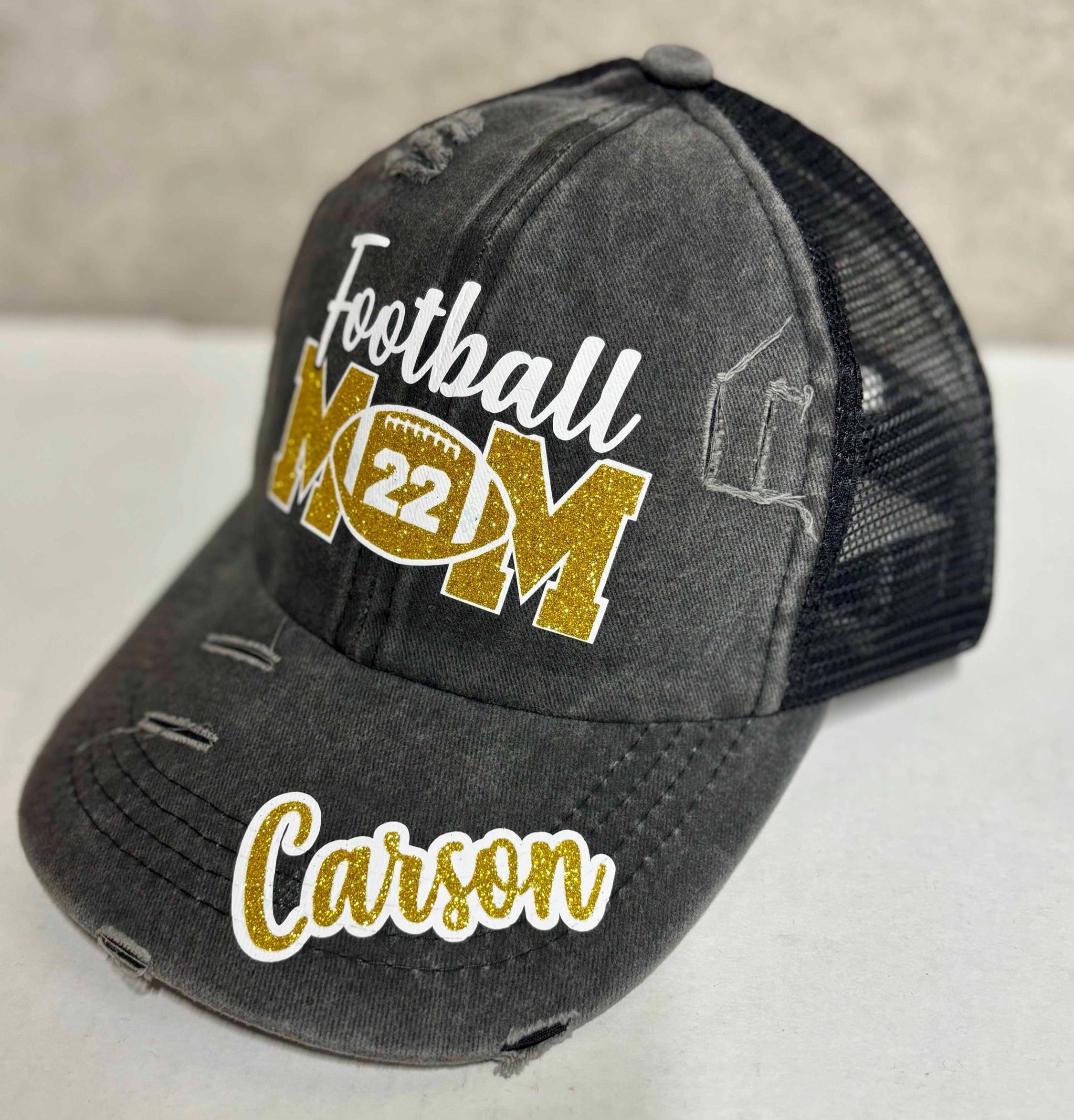 Football Mom Hat Glitter Customize - Etsy