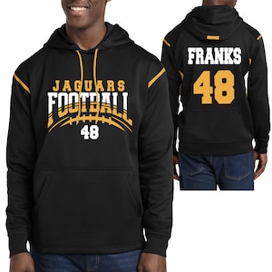 Voetbalteam aangepaste gepersonaliseerde unisex Sport-Tek Tech fleece colorblock sweater met capuchon GEWELDIGE KWALITEIT Voetbalfanuitrusting - F246