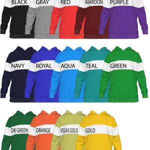 Hockeylag Anpassad Personlig Ungdom Varsity Färgblocksinspirerad Hoodie Perfekt Gåva Fantastiskt Heltäckande Tryck - YOY bild 3